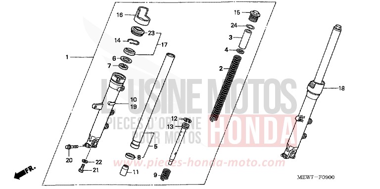 FRONT FORK for Deauville ABS BLOOM RED METALLIC (R319) from 2008